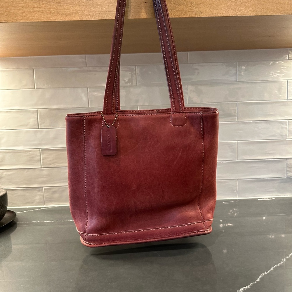 Vintage Coach Red Bleeker Bucket  Bag
